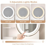 Elecwish Small Vanity Desk Set with 3 Adjustable Lighted Mirror and Storage Shelf White Tiny Makeup Vanities Set IF038, view 5