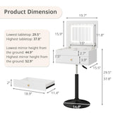 Elecwish Small Vanity Desk with Adjustable Height Rotating 3 in 1 Flip Top Makeup Vanity with Mirror and Lights Mini Corner White Dressing Table for Bedroom IF181, view 4