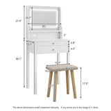Elecwish Small Makeup Vanity with Mirror and Lights Glass Table Top IF055, view 3