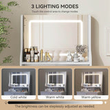 Elecwish Small Makeup Vanity with Mirror and Lights Glass Table Top IF055, view 6