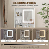 Elecwish Small Makeup Vanity Set with Square Mirror and Shelf IF086, view 3