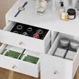 Elecwish Small Makeup Vanity Set with Square Mirror and Shelf IF086, view 4