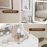 Elecwish Small Makeup Vanity Set with Square Mirror and Shelf IF086, view 5