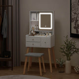 Elecwish Small Makeup Vanity Set with Square Mirror and Shelf IF086, view 6