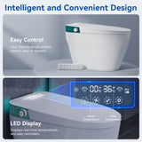 Elecwish Smart Toilet with Bidet Built In, Elongated Heated Seat, Warm Water & Dryer, One Piece Bidet for Bathrooms, Modern Smart Toilet with Auto Flush, Night Light, LED Display, and Remote Control  IS1001, view 3