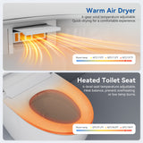 Elecwish Smart Toilet with Bidet Built In, Elongated Heated Seat, Warm Water & Dryer, One Piece Bidet for Bathrooms, Modern Smart Toilet with Auto Flush, Night Light, LED Display, and Remote Control  IS1001, view 4