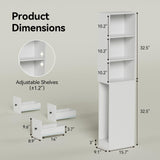 Elecwish Tall Slim Bathroom Storage Cabinet with 3 Adjustable Shelves Free Standing Space Saver Cabinet with 3 Drawers for Living Room, Kitchen, White, view 3