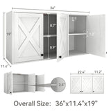 Elecwish Laundry Cabinet, Medicine Cabinet, Bathroom Kitchen Storage Wall Mounted Farmhouse Organizer with Shelves Over Toilet, 36" Wide, White, view 3