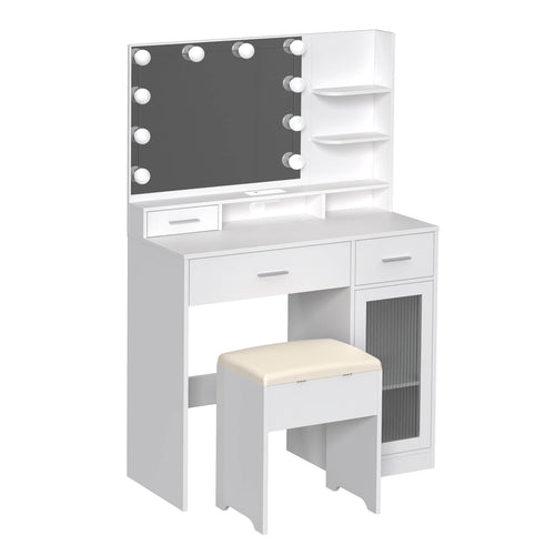 Elecwish Vanity Desk with Mirror and Lights IF010