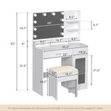 Elecwish Vanity Desk with Mirror and Lights IF010, view 5