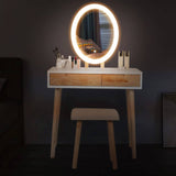 Elecwish Vanity Makeup Table Set with Adjustable LED Mirror IF11213, view 2