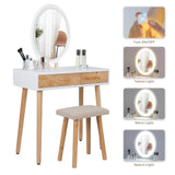 Elecwish Vanity Makeup Table Set with Adjustable LED Mirror IF11213, view 4