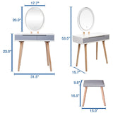 Elecwish Modern Vanity Table with Adjustable Mirror HW1012/13, view 5
