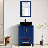 Elecwish Blue Bathroom Vanity Sink Set With Mirror BV1010-BU, view 2