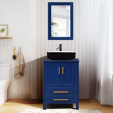 Elecwish Blue Bathroom Vanity Sink Set With Mirror BV1010-BU, view 4
