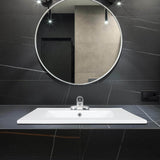 Elecwish White Drop In Ceramic Vessel Sink For Bathroom BA019, view 2