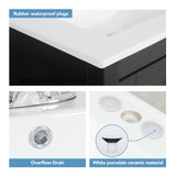 Elecwish White Drop In Ceramic Vessel Sink For Bathroom BA019, view 4