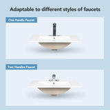 Elecwish White Drop In Ceramic Vessel Sink For Bathroom BA019, view 5