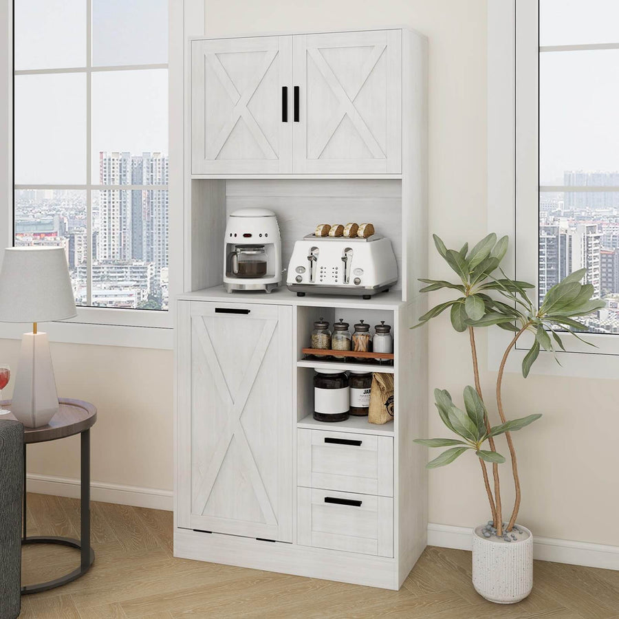 Elecwish White Kitchen Pantry Storage Cabinet IF085/IF092