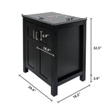 Elecwish Wood Black 24 Inches Bathroom Vanity Without Mirror-HW1120, view 2