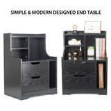 Elecwish Wood End Table Nightstand HW1147, view 3