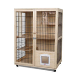 Elecwish Wooden Cat House with Scratching Post PF0506, view 2
