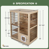Elecwish Wooden Cat House with Scratching Post PF0506, view 3