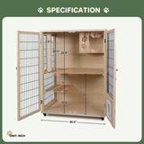 Elecwish Wooden Cat House with Scratching Post PF0506, view 4