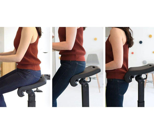 Ergo Impact LeanRite Elite Ergonomic Standing Desk Chair for Active Posture and Back Pain Relief | Adjustable Sit Stand Chair for Home or Office