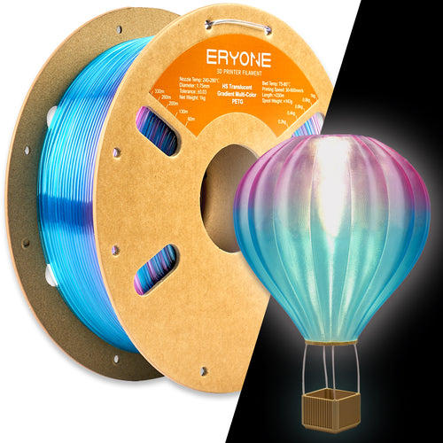 Eryone (Bundle Sale)PETG High-Speed Translucent Gradient Multi-Color Filament - 1.75mm±0.03mm (1kg)