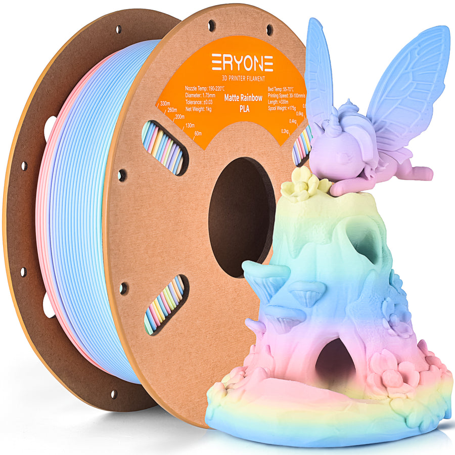 Eryone PLA Matte & Matte Rainbow Filament - 1.75mm±0.03mm (1kg)