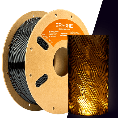 Eryone 3D Printer Filament, PETG High-Speed Translucent  Filament - 1.75mm±0.03mm (1kg)
