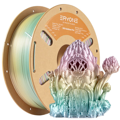Eryone 3D Printer Filament, PLA Classical Rainbow Filament - 1.75mm±0.03mm (1kg)