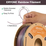 Eryone 3D Printer Filament, PLA Lagoon Rainbow Filament - 1.75mm±0.03mm (1kg), view 5