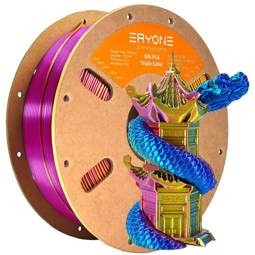 Eryone 3D Printer Filament, PLA Silk Triple-Color Filament - 1.75mm±0.03mm (1kg)