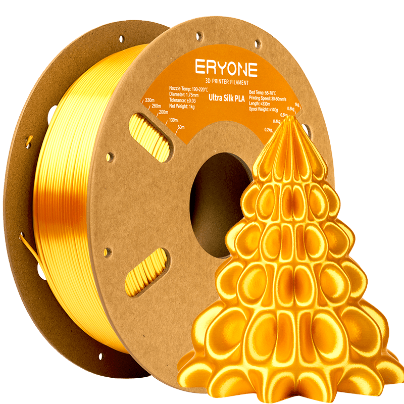 Eryone 3D Printer Filament, PLA Ultra Silk Filament - 1.75mm±0.03mm (1kg)
