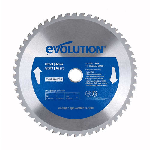 Evolution Power Tools Evolution 10BLADEST | 10 in. | 52T | 1 in. Arbor | Mild Steel and Ferrous Metal TCT Blade