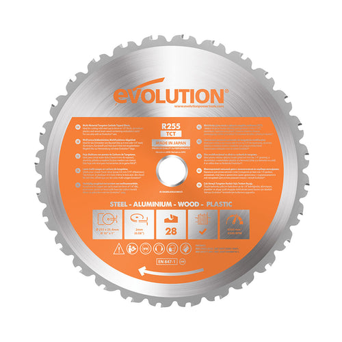 Evolution Power Tools Evolution RAGE255BLADE | 10 in. | 28T | 1 in. Arbor | Multi-Material TCT Blade