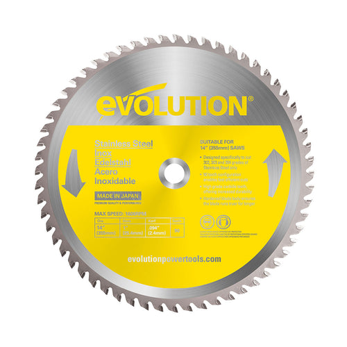 Evolution Power Tools Evolution 14BLADESSN | 14 in. | 90T | 1 in. Arbor | Stainless Steel TCT Blade