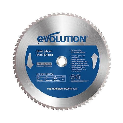 Evolution Power Tools Evolution 14BLADEST | 14 in. | 66T | 1 in. Arbor | Mild Steel and Ferrous Metal TCT Blade