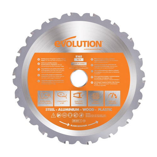 Evolution Power Tools Evolution RAGEBLADE165MULTI | 6-1/2 in. | 18T | 20mm Arbor | Multi-Material TCT Blade