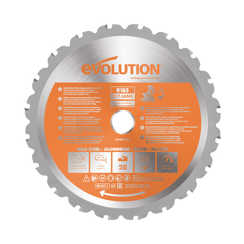 Evolution Power Tools Evolution RAGEBLADEX | 7-1/4 in. | 20T | 20mm Arbor | Multi-Material TCT Blade (Miter Saw Blade)