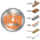 Evolution Power Tools Evolution RAGEBLADEX | 7-1/4 in. | 20T | 20mm Arbor | Multi-Material TCT Blade (Miter Saw Blade), view 2