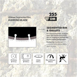 Evolution Power Tools Evolution D255SEG-CS | 10 in. | Segmented Edge | 7/8 in. Arbor | Concrete, Stone, Brick Cutting Diamond Blade, view 3
