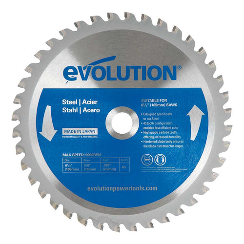 Evolution Power Tools Evolution 6-1/2BLADEST | 6-1/2 in. | 40T | 5/8 in. Arbor | Mild Steel and Ferrous Metal TCT Blade