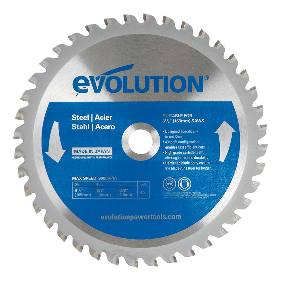 Evolution Power Tools Evolution 6-1/2BLADEST | 6-1/2 in. | 40T | 5/8 in. Arbor | Mild Steel and Ferrous Metal TCT Blade