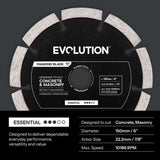 Evolution Power Tools Evolution 6 in. Essential Diamond Blade for Concrete Saw,  7/8 in. Bore, view 2