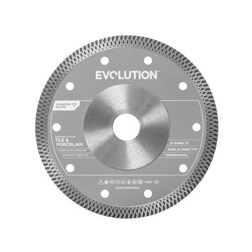 Evolution Power Tools Evolution 6 in. Porcelain Diamond Blade for Concrete Saw, 7/8 in.Bore