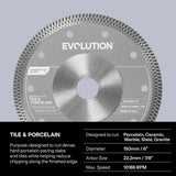 Evolution Power Tools Evolution 6 in. Porcelain Diamond Blade for Concrete Saw, 7/8 in.Bore, view 2