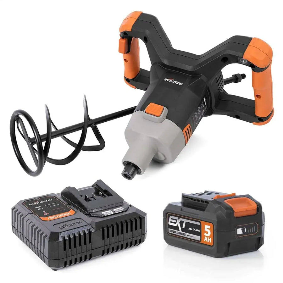 Evolution Power Tools Evolution R120MXR-Li Cordless 20V Li-Ion EXT Mixer with 4-3/4 in Multi-Mix Paddle